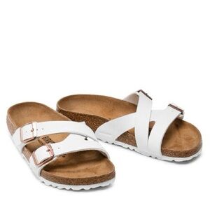 Birkenstock Yao Balance White Cross-Strap Sandals 41